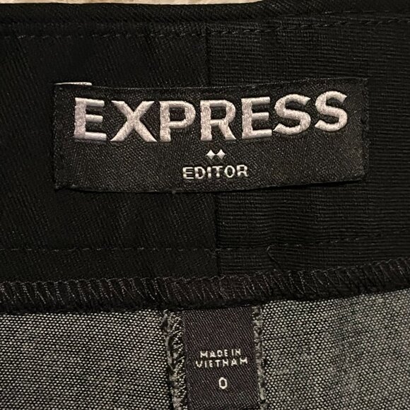 EXPRESS GRAY Black Trim Editor DRESS PANTS SZ 0 - Picture 4 of 10